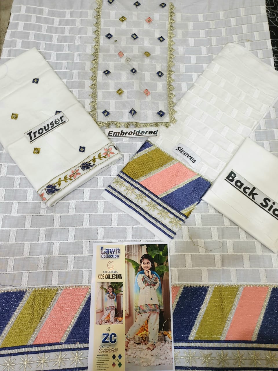 Maria B D-313 white kids Wear Lawn Embroidered two piece