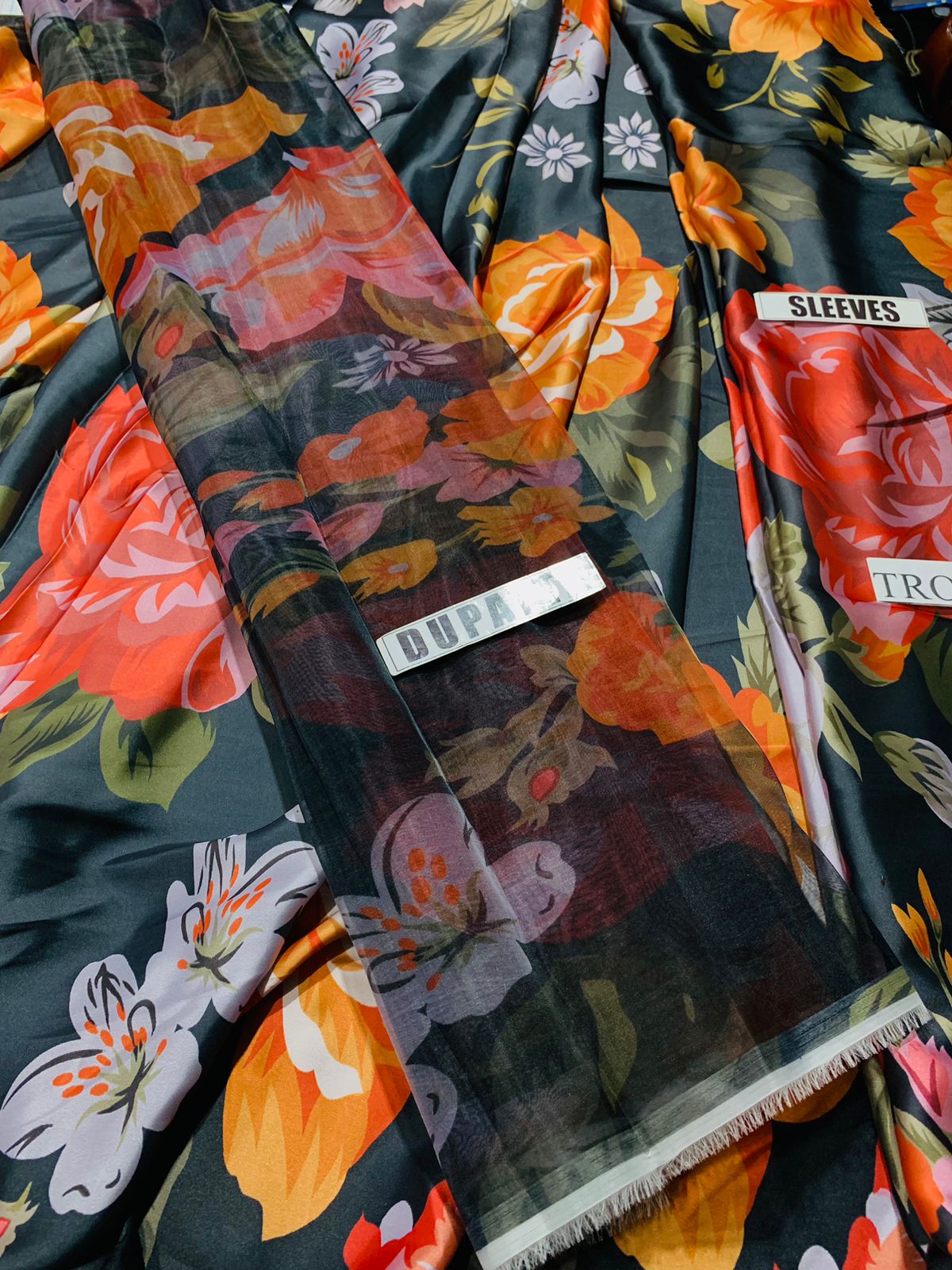 3 Piece - Printed Airjet Viscous Silk Suit | FCC - 841