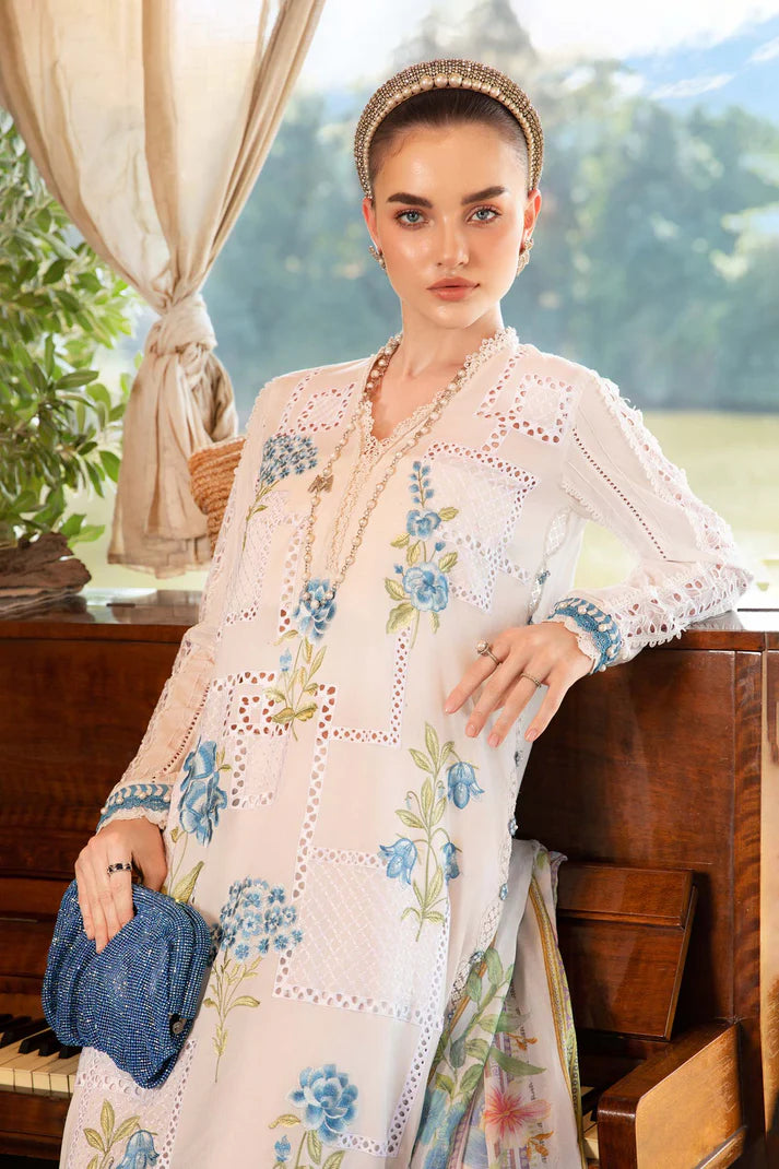 3 Piece Unstitched Embroidered Lawn Suit | MPT-2502