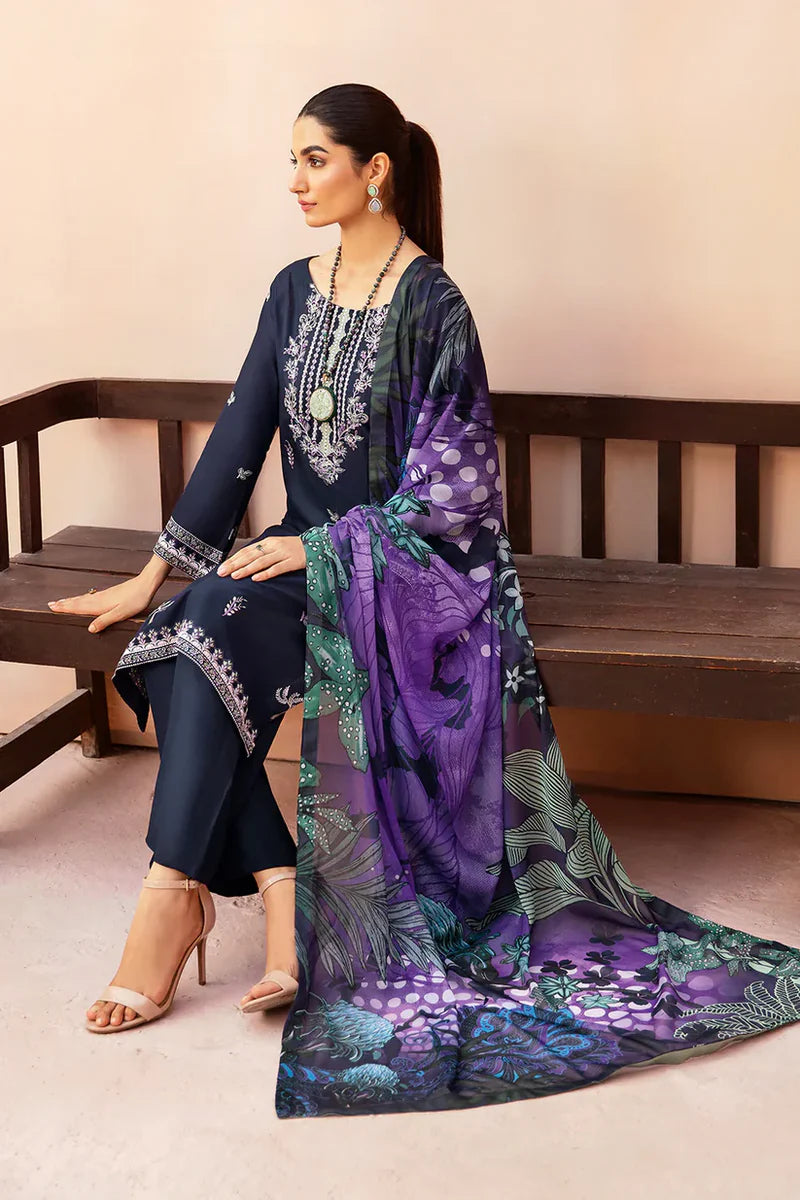 3 Piece - Afsanah Lawn Embroidered Suit | SP - 25