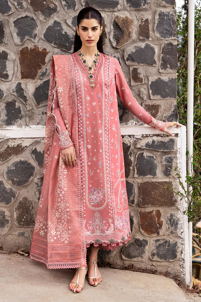 QALAMQAR Lawn Chikenk-Kari Embroidered Three Piece QL-0102