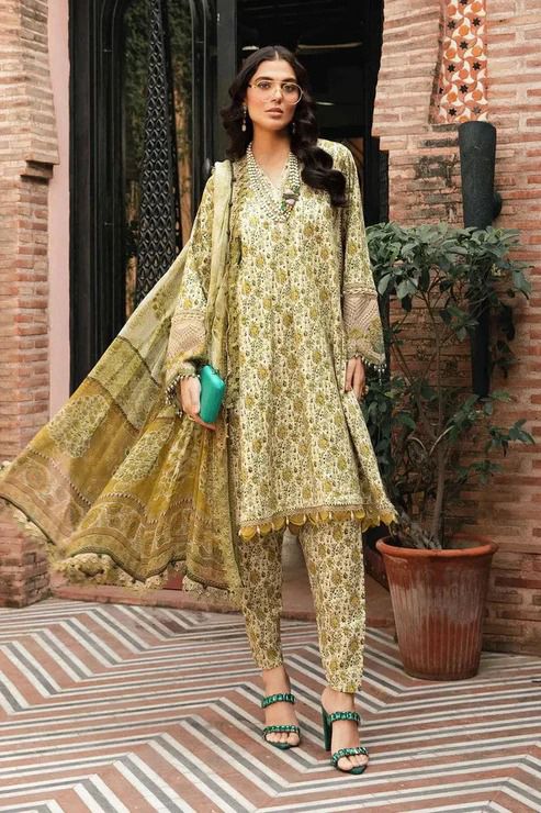 3 Piece - Printed Lawn Maria B Suit | M - 516
