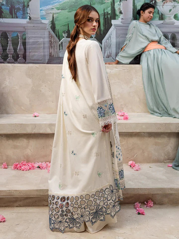 Chikenkari Qalamkar Embroidered lawn Three Piece QL-1024