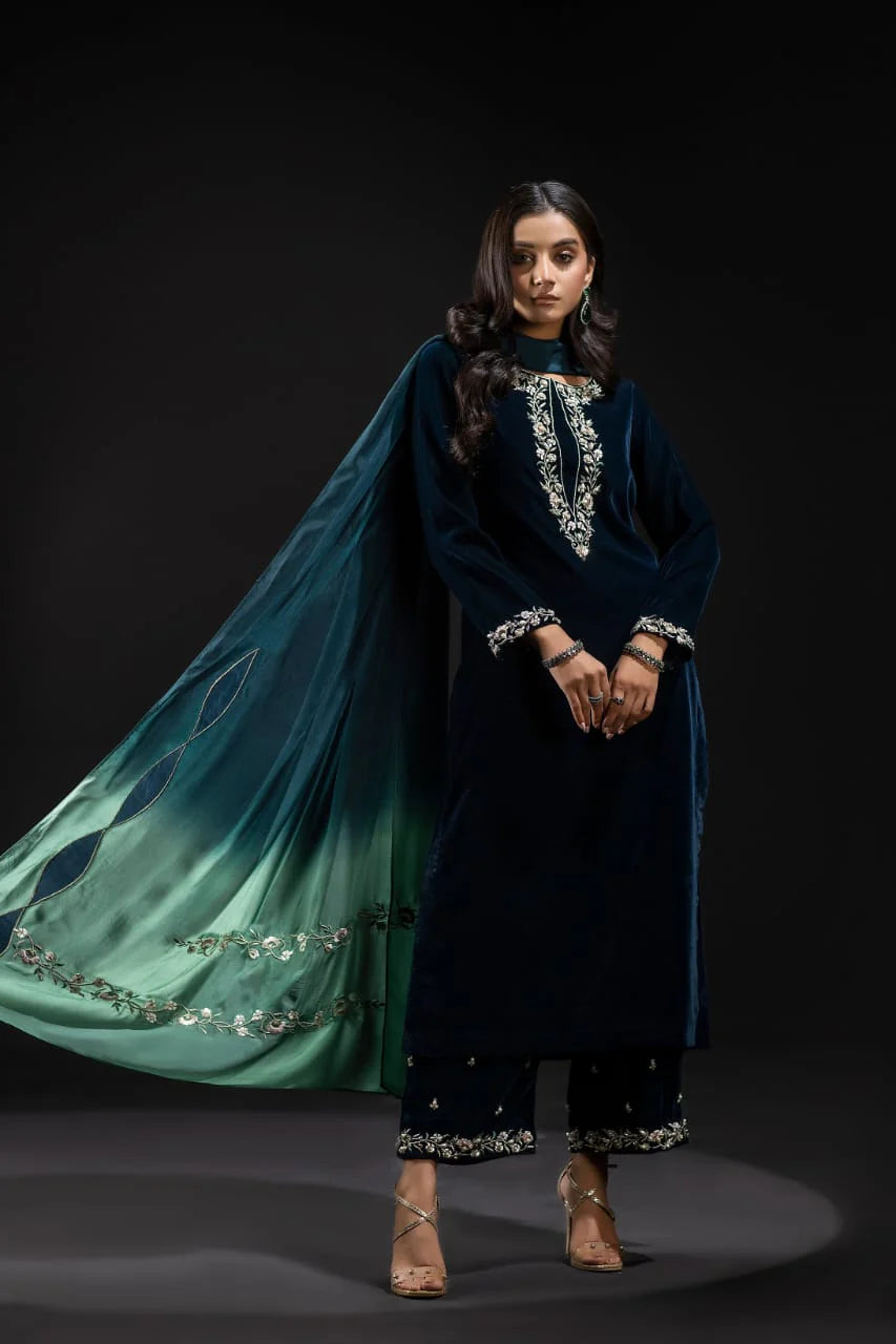 FCC ZC-16 B Embroidered Velvet Three piece velvet Collection
