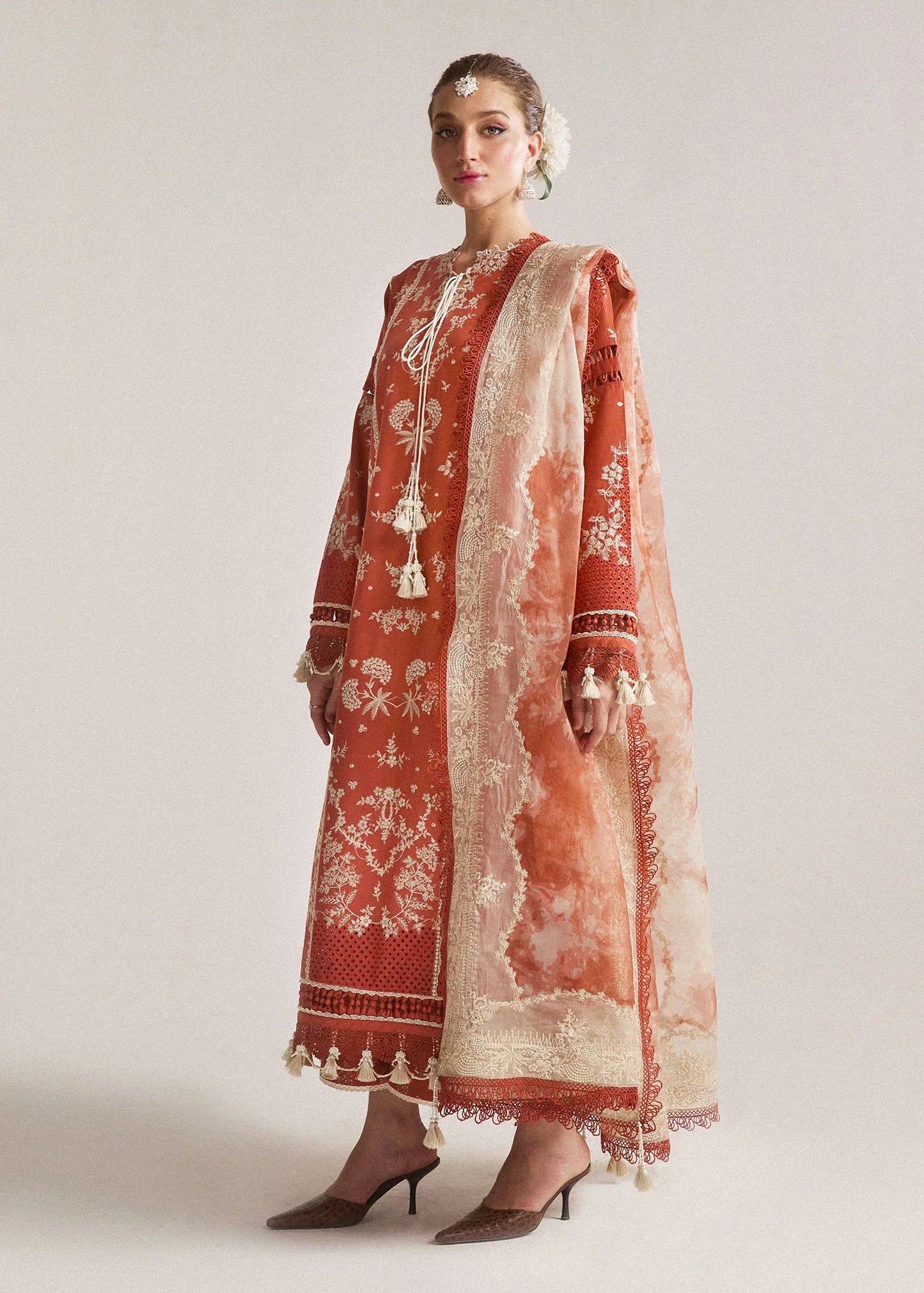 zarashahjhan Embroidered Dhanak Three Piece coco-213