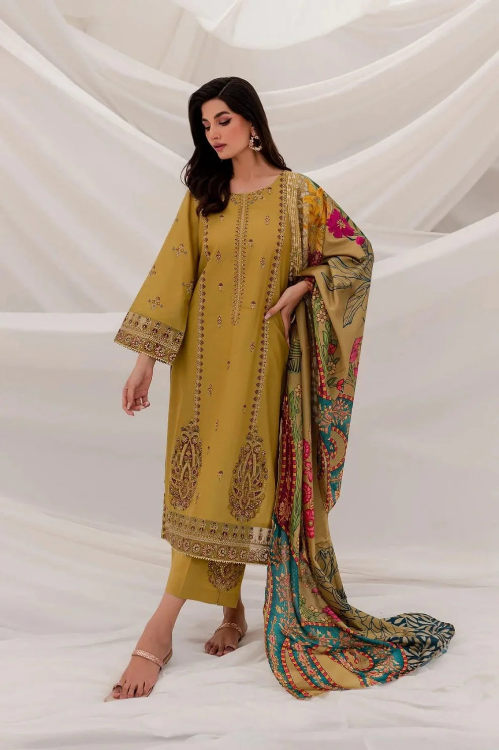 3 Piece - Embroidered Lawn (Sapphire) | SPW - 857