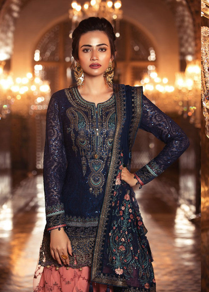 Maria B BDS-1803 Unstitched Pure Chiffon Collection Embroidered Two Piece