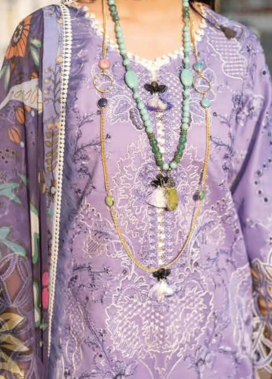 3 Piece - Embroidered Lawn (Mushq) Suit | MQ - 23