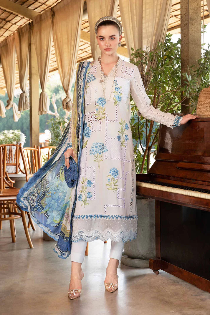 3 Piece Unstitched Embroidered Lawn Suit | MPT-2502