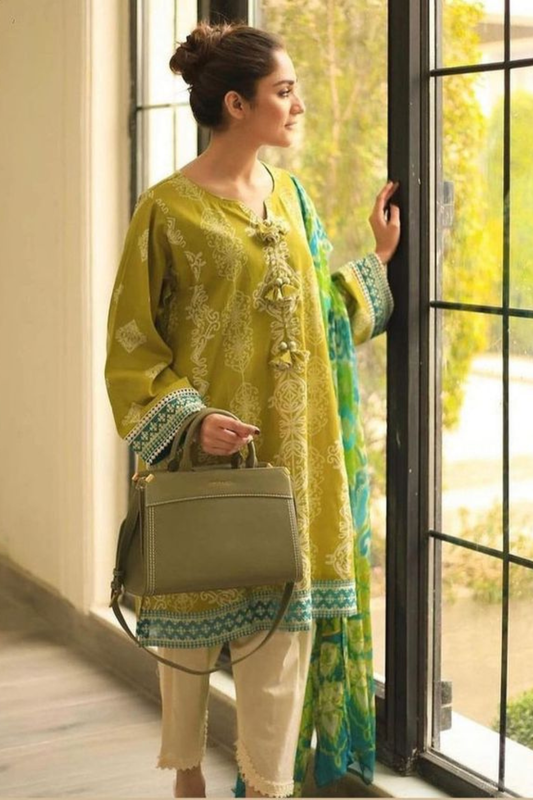 Katran S754-Embroidered 3pc lawn dress Eid Collection