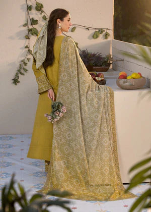 Allys Official Lawn-3PC Embroidered Shirt with Digital Printed Jacquard Dupatta ( Laam 44)