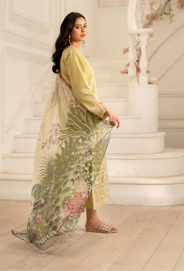 Inara Embroidered Dhanak Three Piece D-07