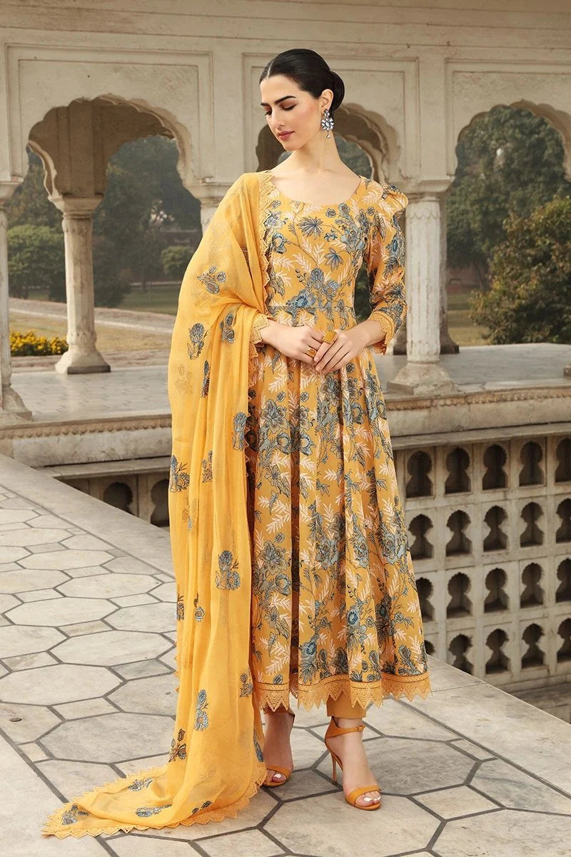 3 Piece - Embroidered Lawn Musturd (Bareeze EID Collection) Suit | D - 355