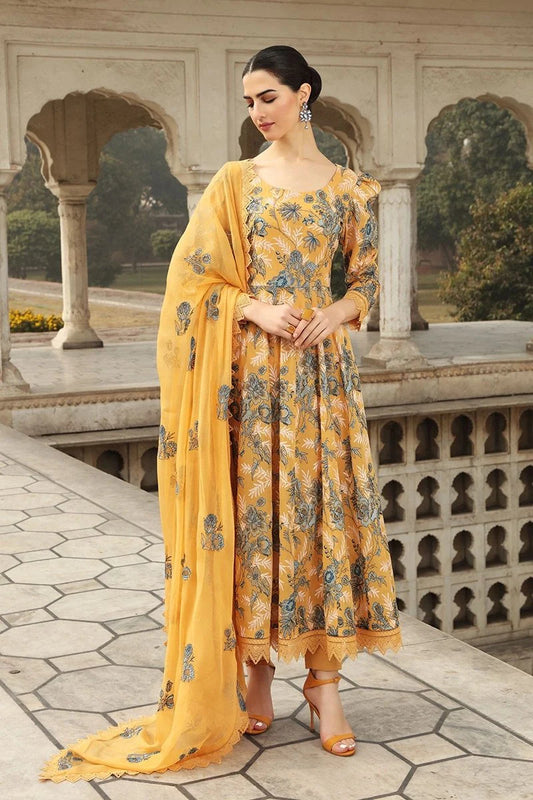 3 Piece - Embroidered Lawn Musturd (Bareeze EID Collection) Suit | D - 355