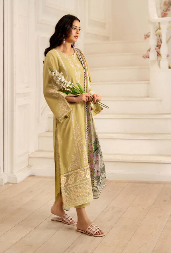 Inara Embroidered Dhanak Three Piece D-07
