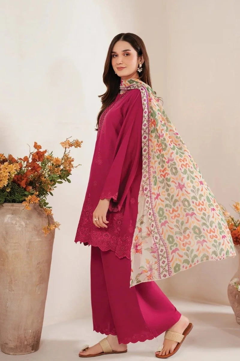 3 Piece - Jazmin Unstitched Embroidered ChikenKari Lawn Suit | SP - 26