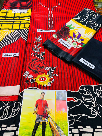 Spphire SP-58 Khaddar Embroidered three piece With Woolen Shawl