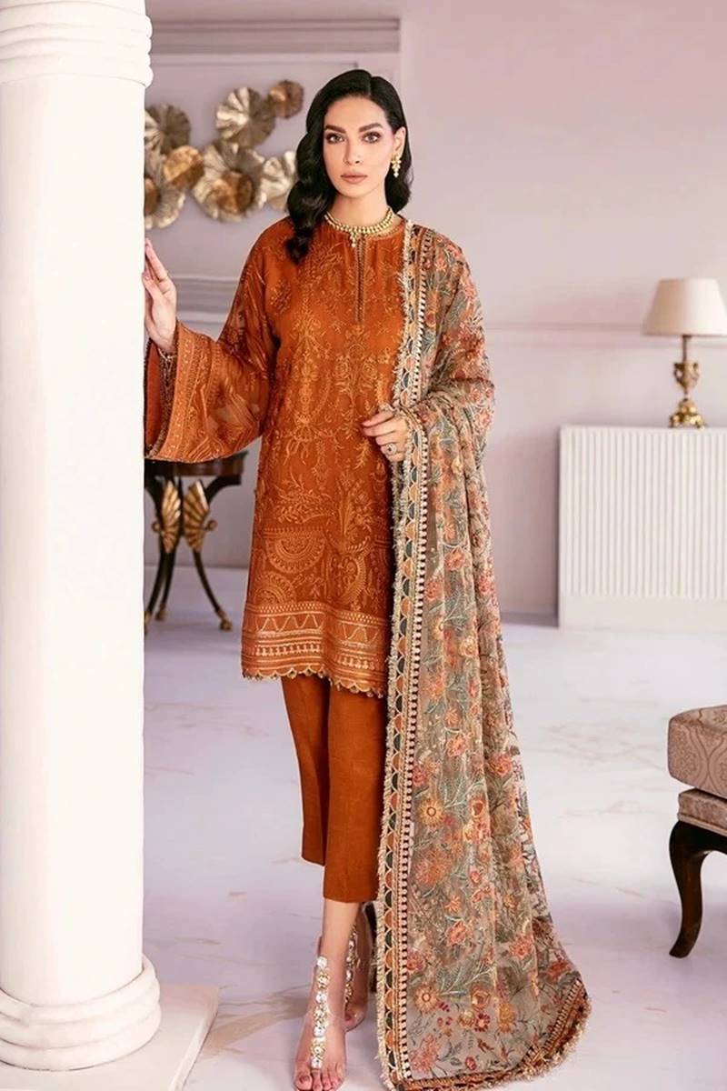 3 Piece - Cross Stitch Winter Embroidered Suit | CS - 03