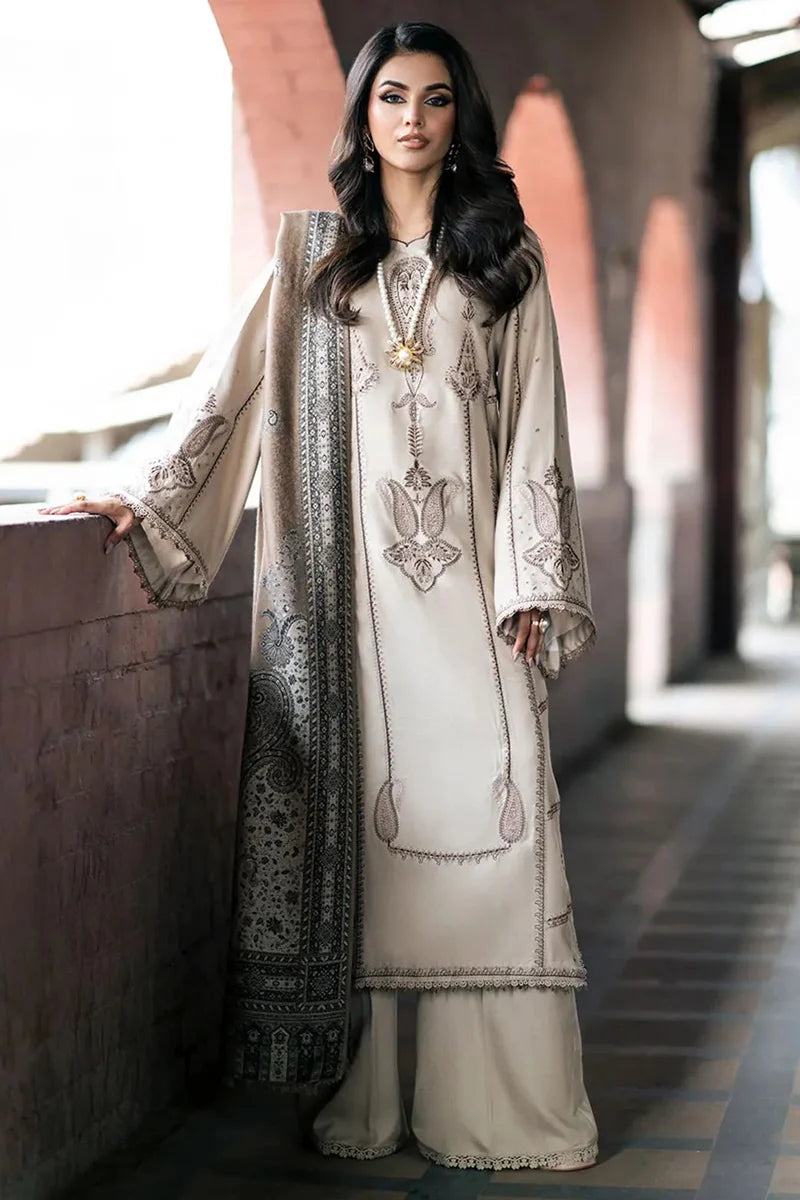 Izel Embroidered Dhanak Three Piece D-168