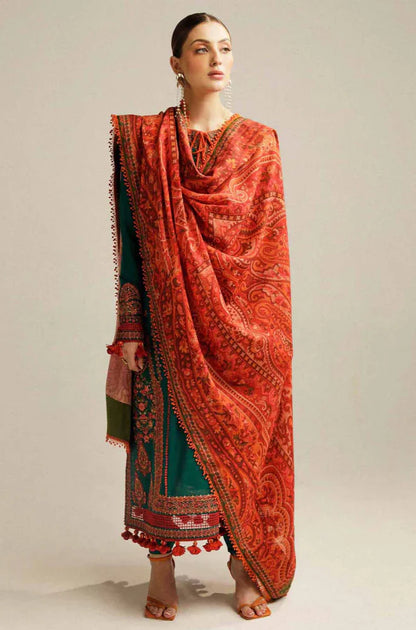 Hussain Rehar - 3PC Lawn Embroidered Suit - B 02