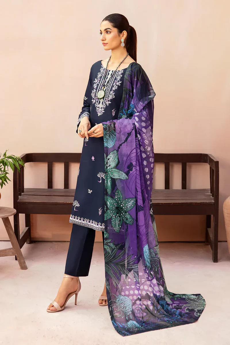 3 Piece - Afsanah Lawn Embroidered Suit | SP - 25
