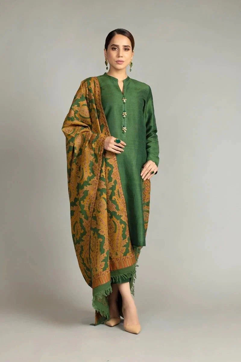 3 Piece - Embroidered Bareeze Winter Collection Suit | BR - 5025