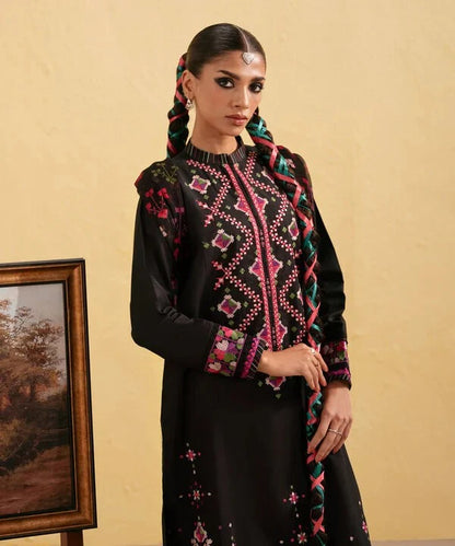 sapphire Embroidered Dhanak Three Piece D-69