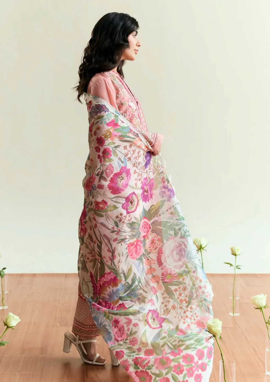 Binilyas Embroidered Dhanak Three Piece D-150