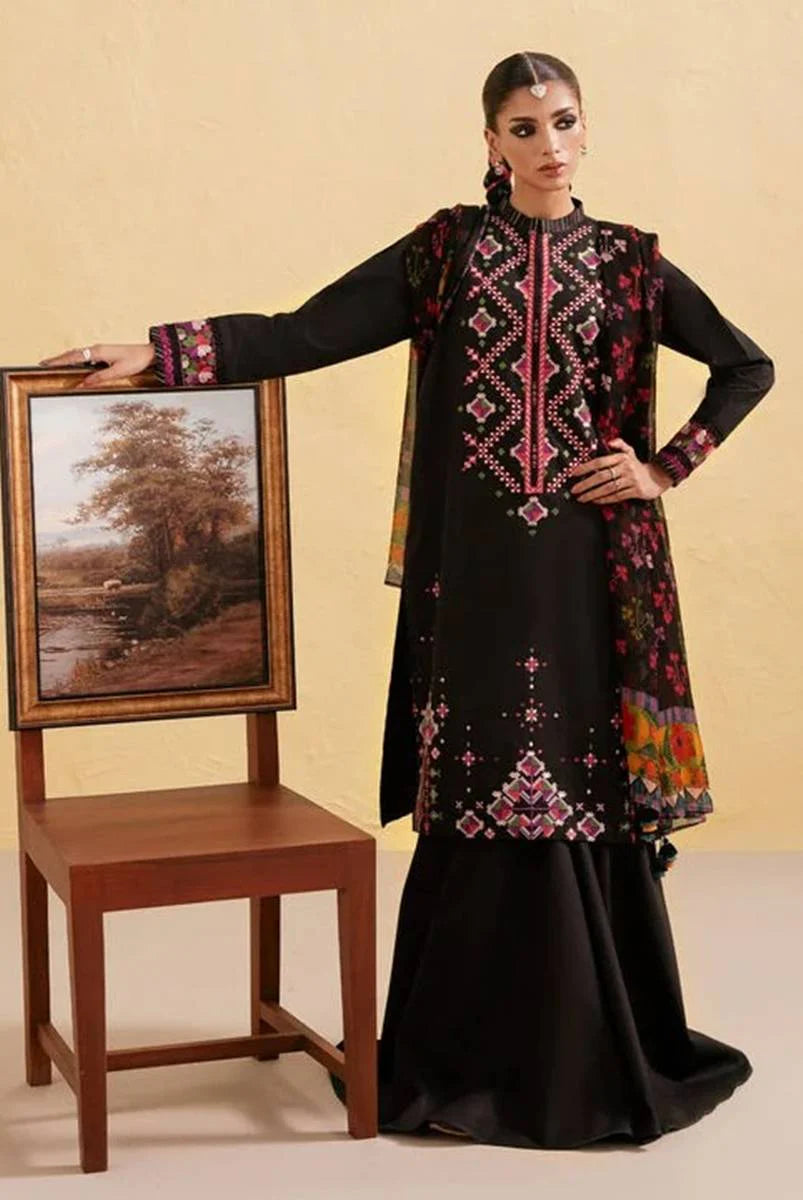 sapphire Embroidered Dhanak Three Piece D-69