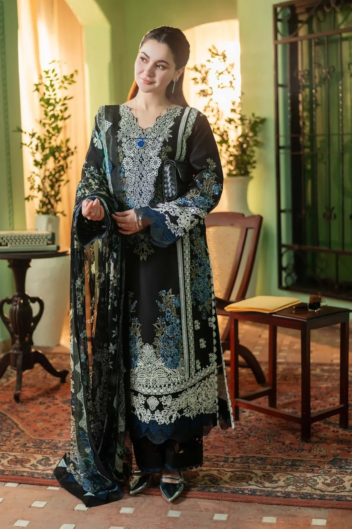 Qalamkar Embroidered Dhanak Three Piece QL-80