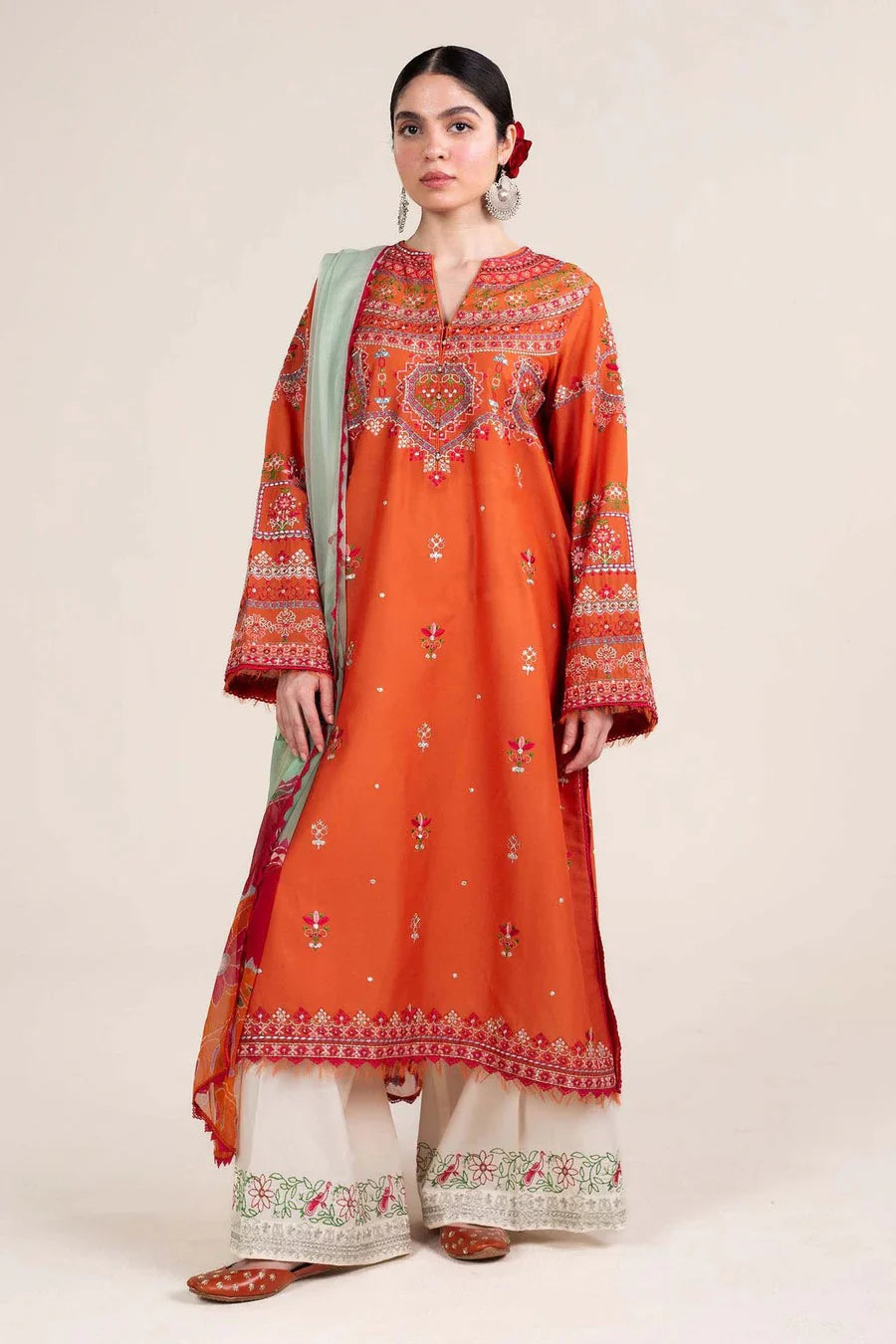 3 Piece - Embroidered Lawn Suit (Unstitched Eid Collection) J-02