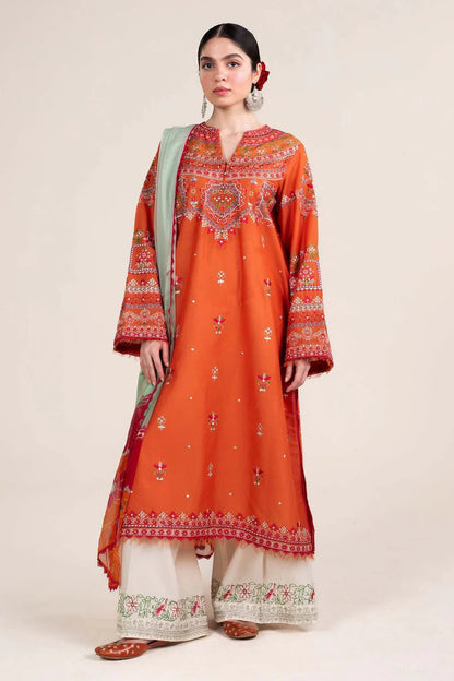 3 Piece - Embroidered Lawn Suit (Unstitched Eid Collection) J-02
