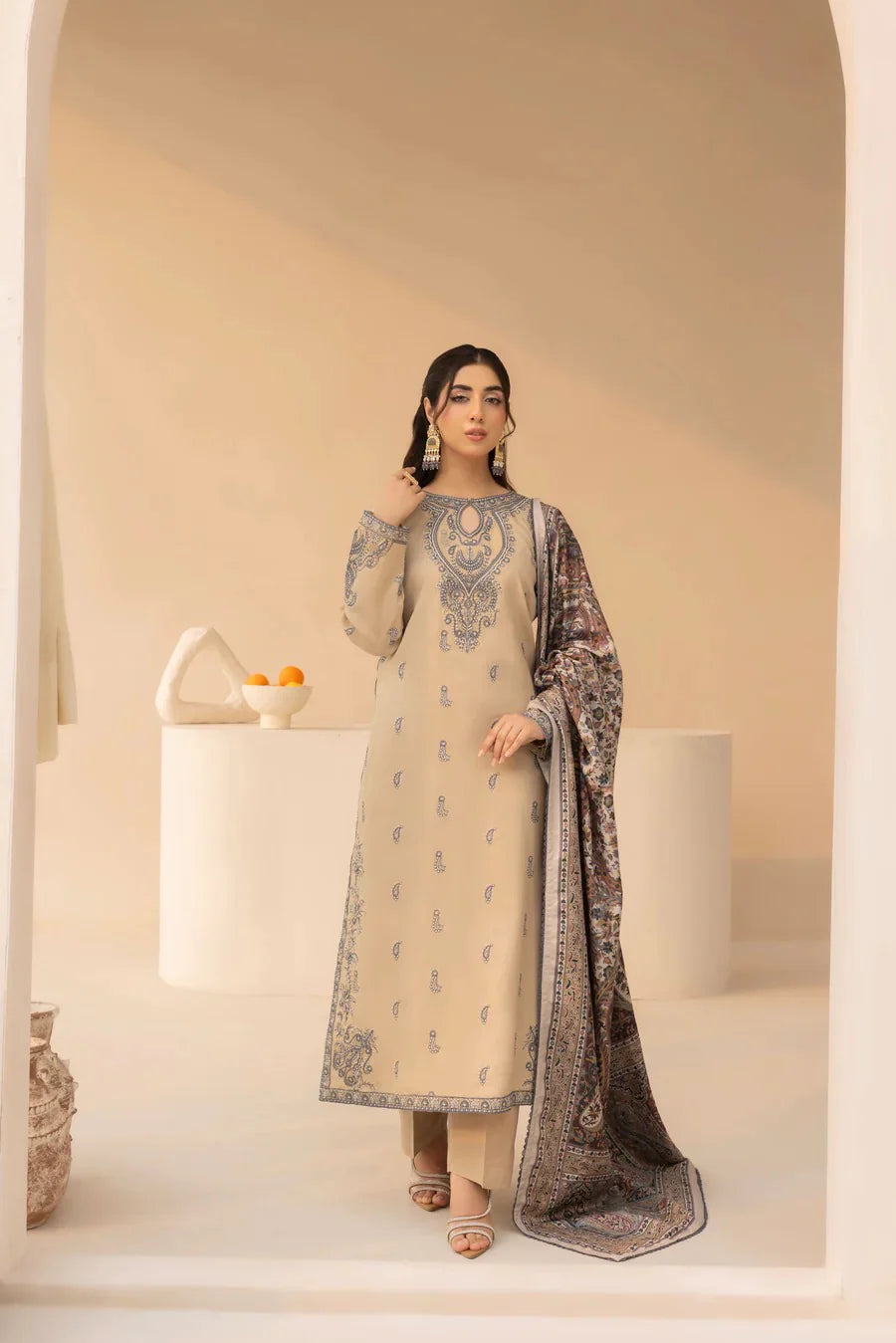 3 Piece - Mohagni Lawn Embroidered Suit | SP - 30