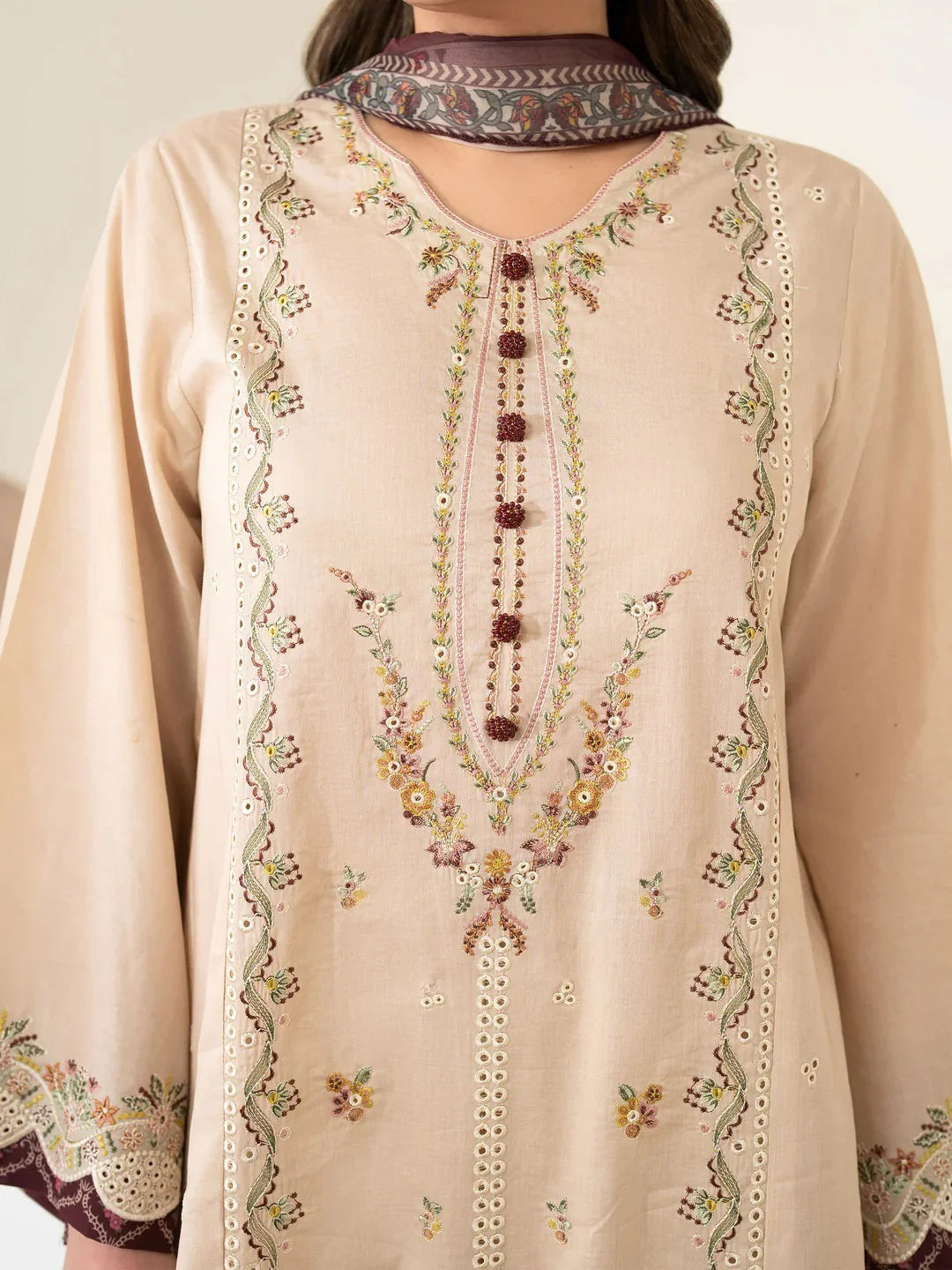 Zarashahjhan Embroidered Dhanak Three Piece COCO-199