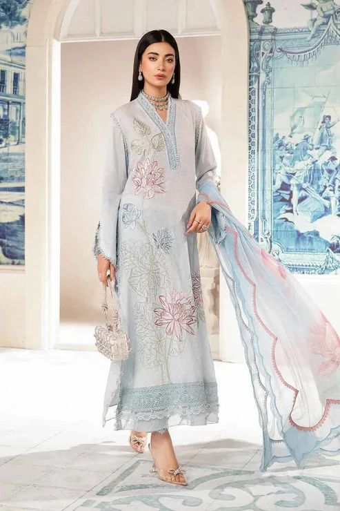 3 Piece - Printed Lawn Maria B Suit | M - 503