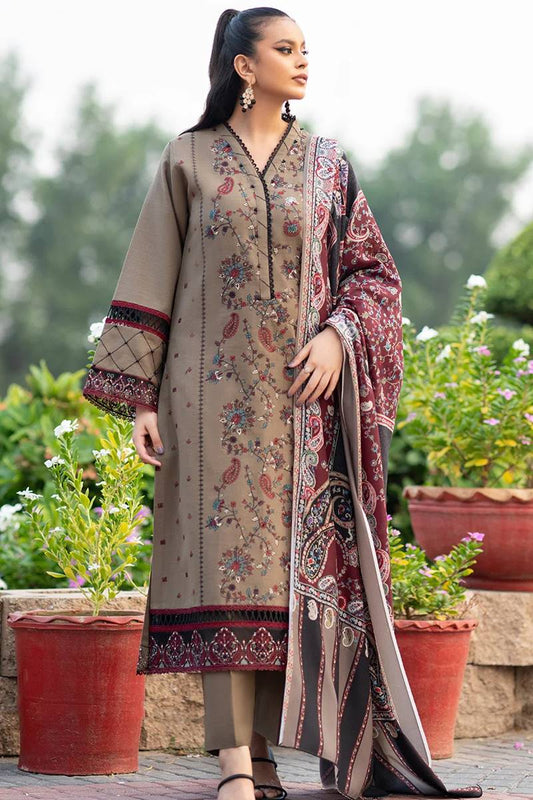 3 Piece - Embroidered Lawn  Suit (BIN ILYAS) | BI - 05