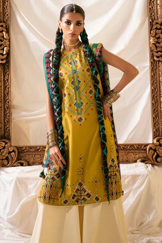 sapphire Embroidered Dhanak Three Piece D-69 B
