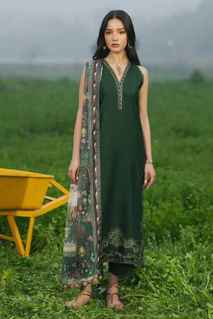 IZEL Embroidered Dhanak Three Piece IZ-07