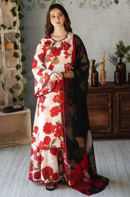 3 Piece - Shamoz Printed Silk Suit (Reasonable Prices) | SP - 005