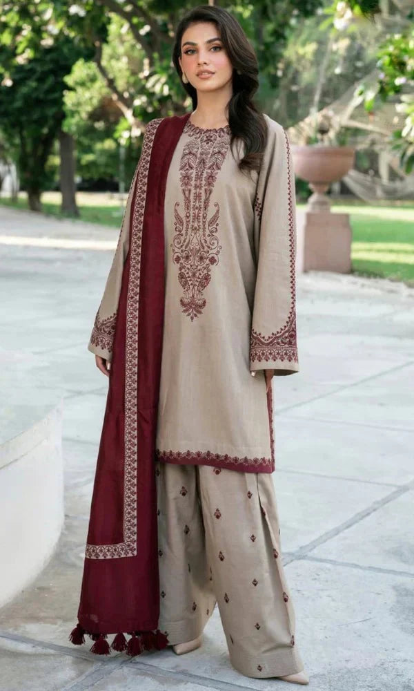 sapphire Embroidered Dhanak Three Piece D-99