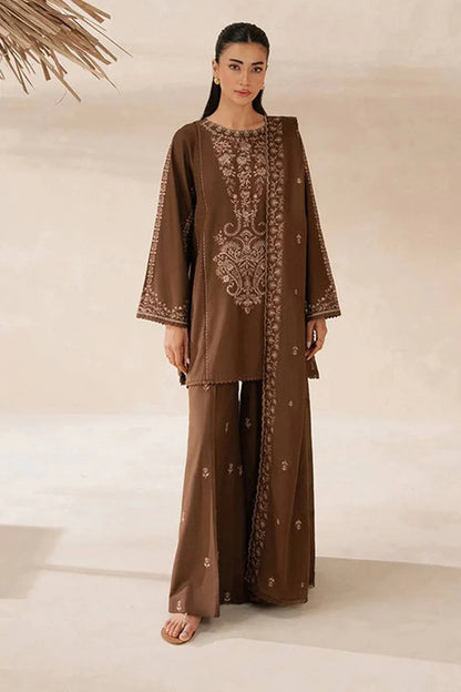 Beechtree Embroidered Dhanak Three Piece D-70