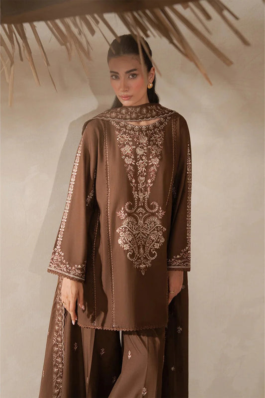 Beechtree Embroidered Dhanak Three Piece D-70