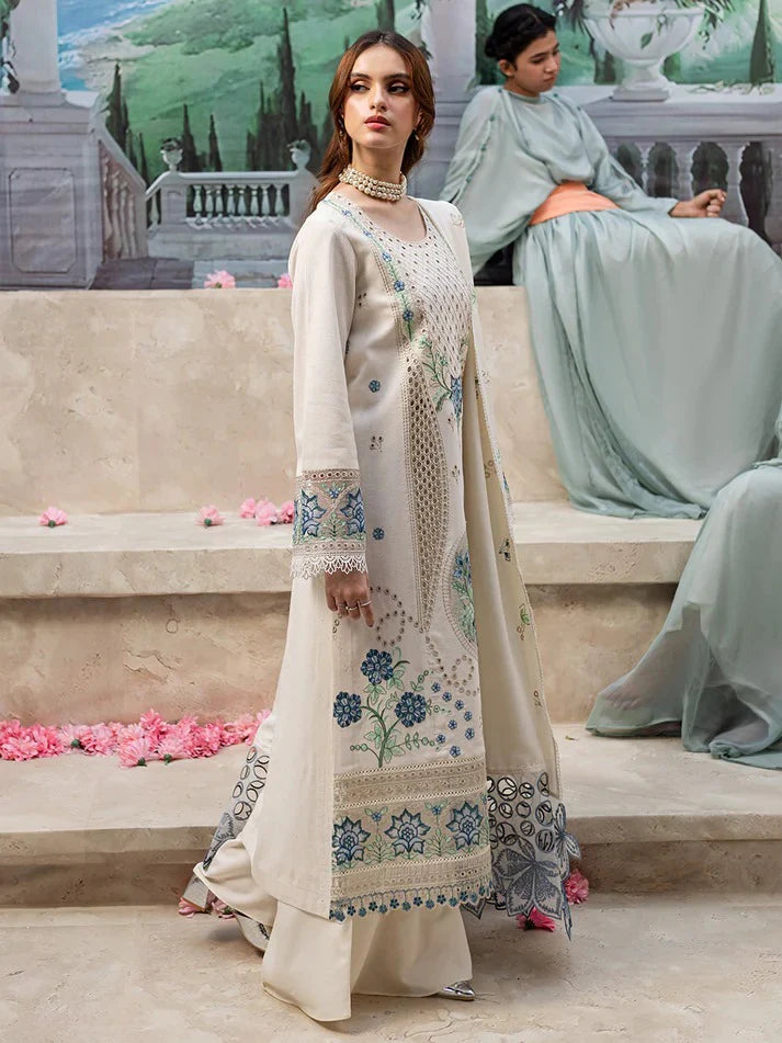 Chikenkari Qalamkar Embroidered lawn Three Piece QL-1024