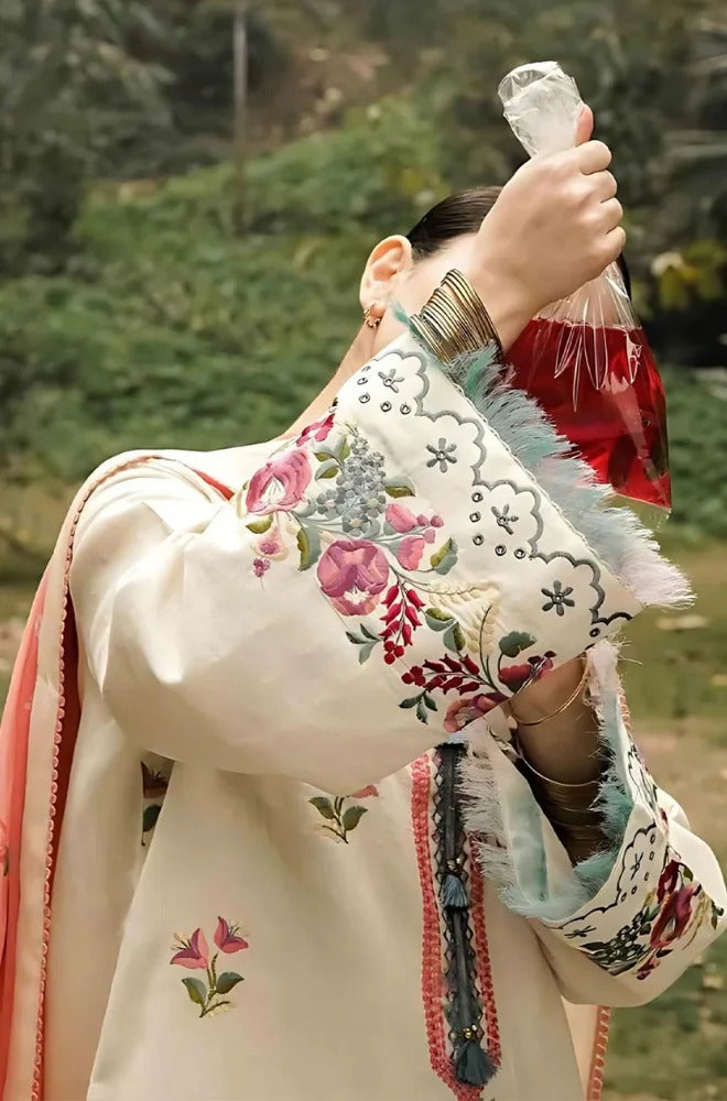 3 Piece - Lawn Embroidered Suit (Zara Shahjahan) | SP - 020