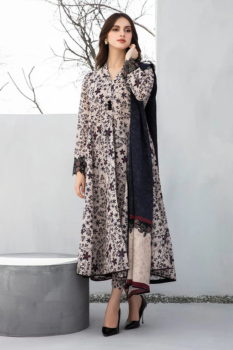 Sapphire D-800 Khaddar Printed three piece