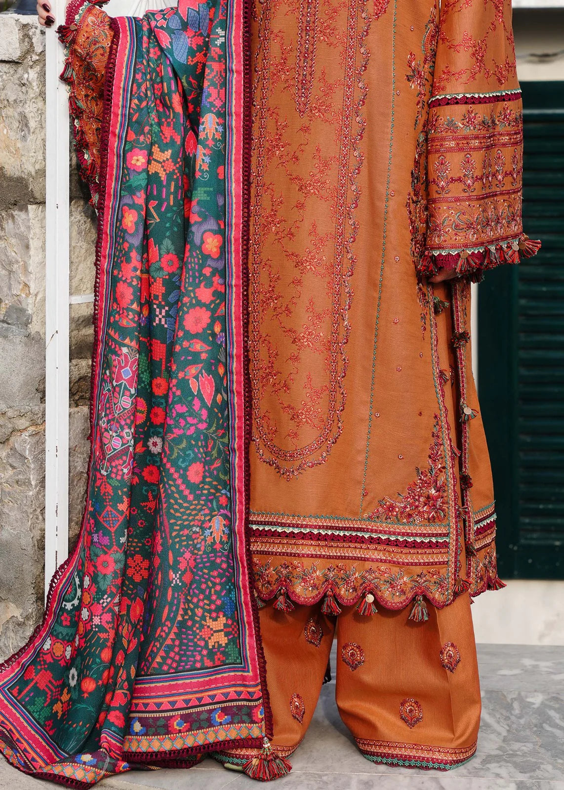 laam Embroidered Dhanak Three Piece D-65