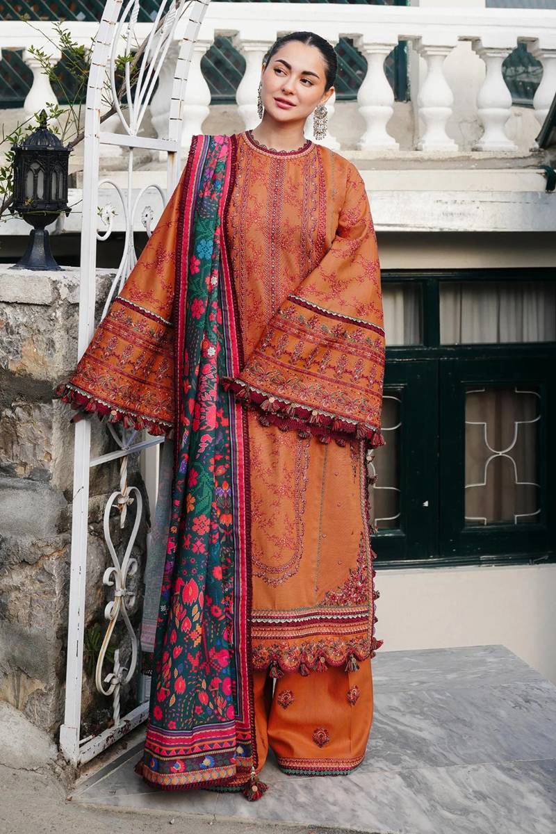 laam Embroidered Dhanak Three Piece D-65