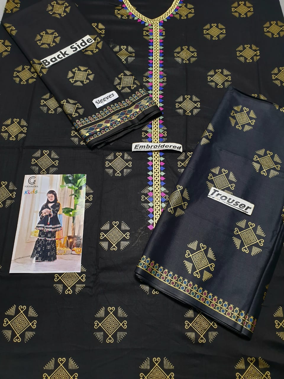 Pack of 3 FCC(1007) Printed+Embroidered kids Wear