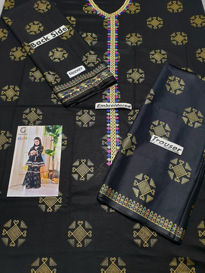 Pack of 3 FCC(1007) Printed+Embroidered kids Wear