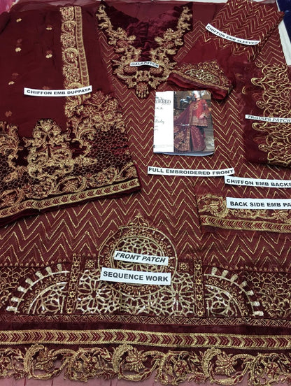 Maria B BDS-1408 Unstitched Pure Chiffon Collection Embroidered Two Piece